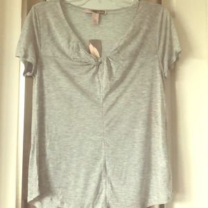 NWT Forever 21 V-Neck Knotted Silk Blend Top
